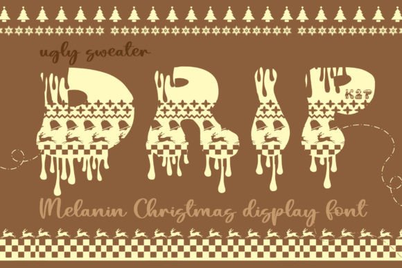 Ugly Sweater Drip: A Festive Display Font for Holiday Design